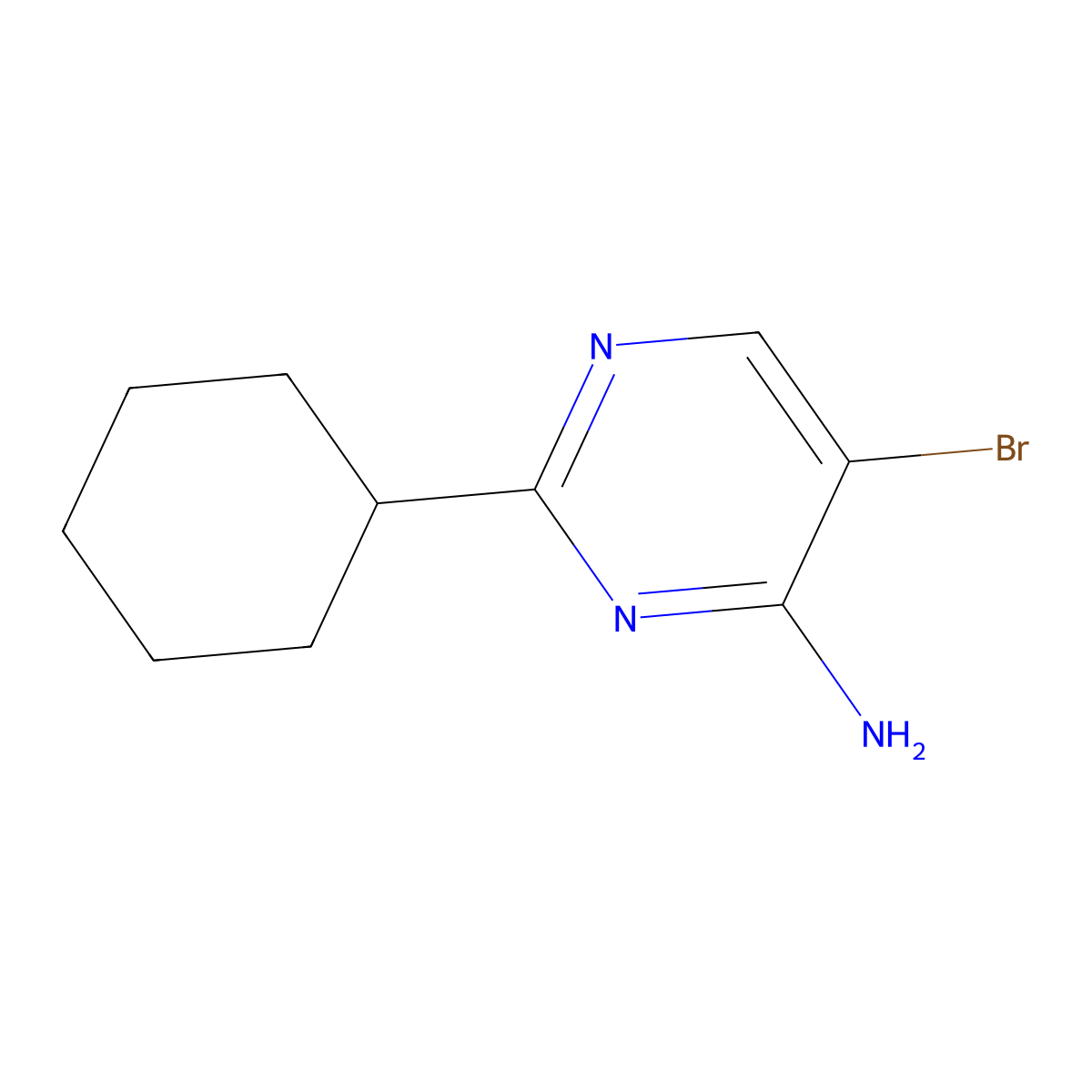 5-Bromo-4-amino-2-(cyclohexyl)pyrimidine molecular structure, CAS 1381936-84-0