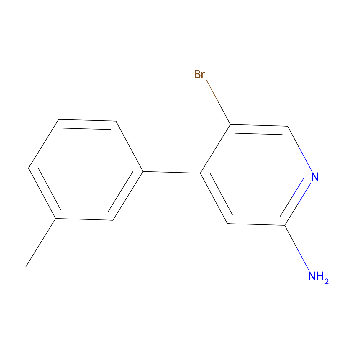 2-Amino-5-bromo-4-(3-tolyl)pyridine molecular structure, CAS 1381936-85-1