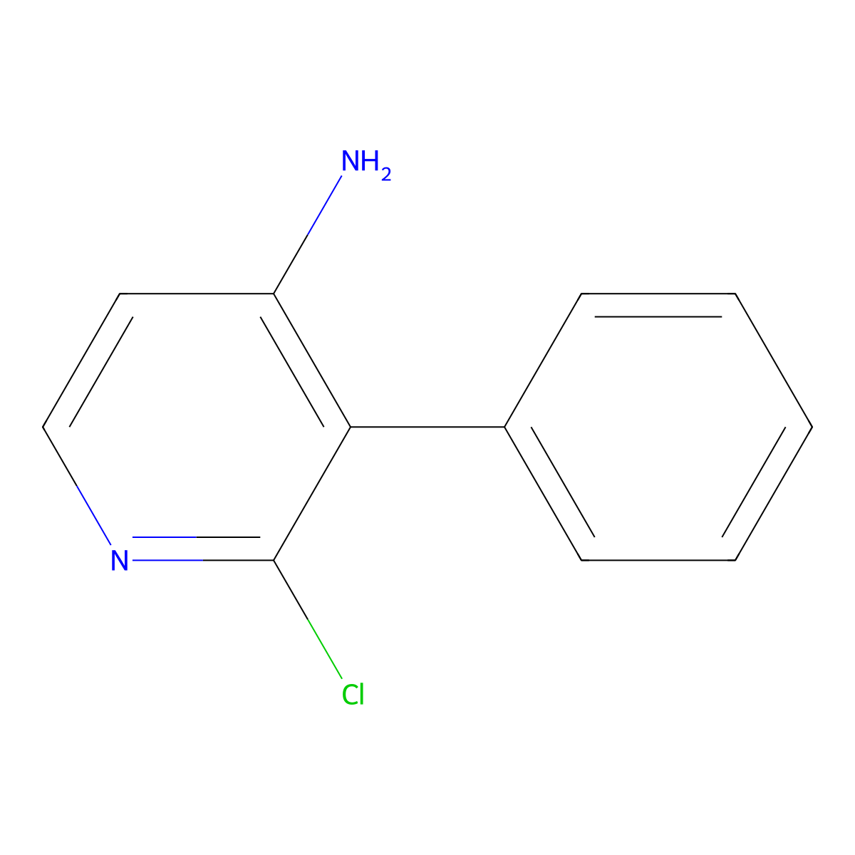 2-Chloro-3-phenylpyridin-4-amine molecular structure, CAS 1381936-86-2