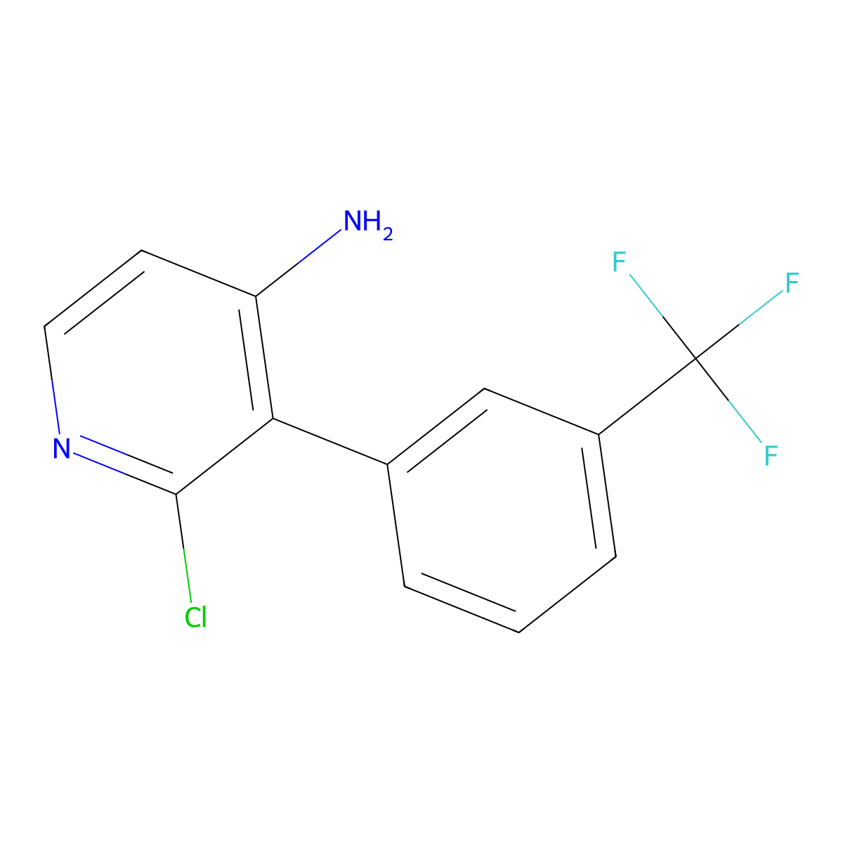 2-Chloro-4-amino-3-(3-trifluoromethylphenyl)pyridine molecular structure, CAS 1381936-91-9