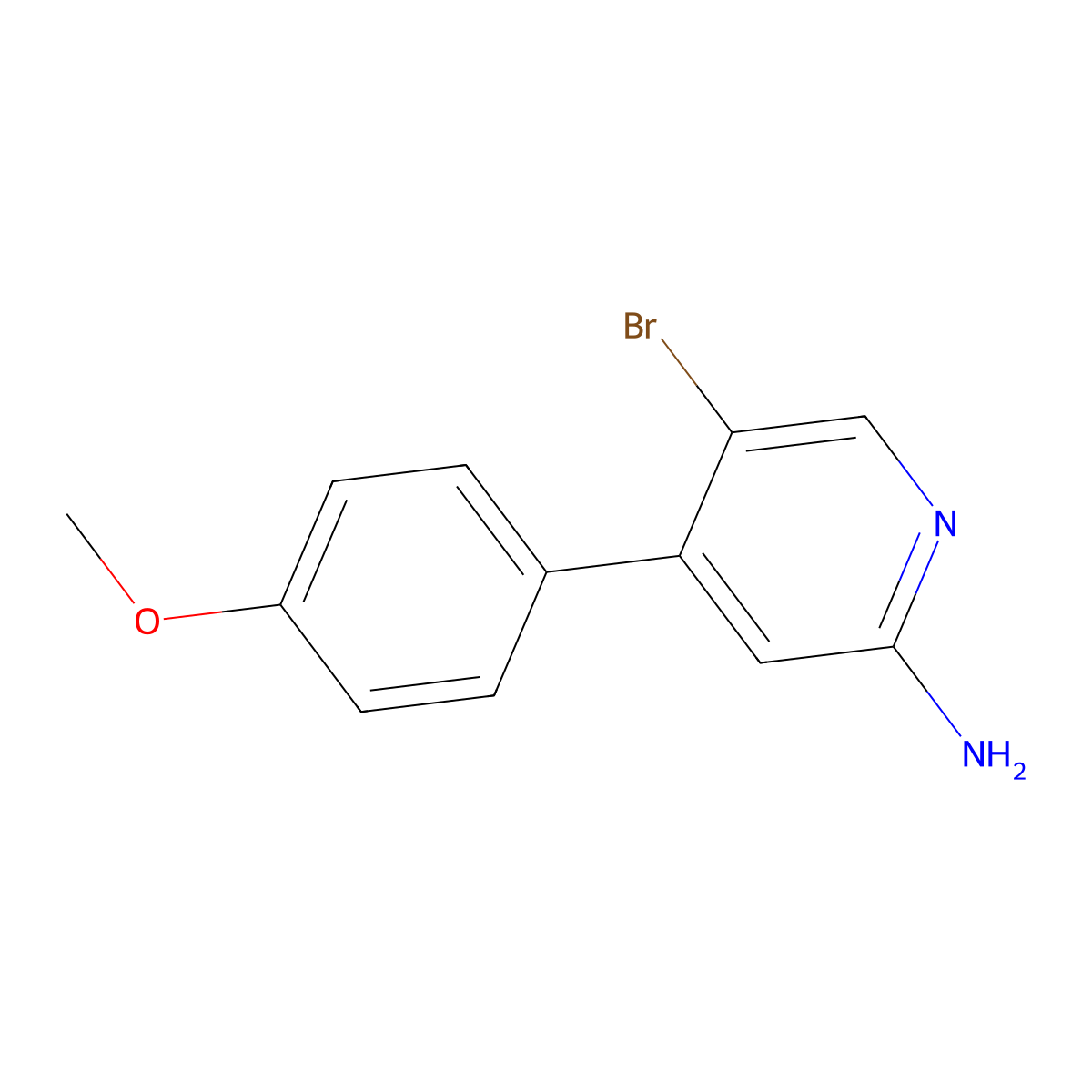 2-Amino-5-bromo-4-(4-methoxyphenyl)pyridine molecular structure, CAS 1381936-93-1