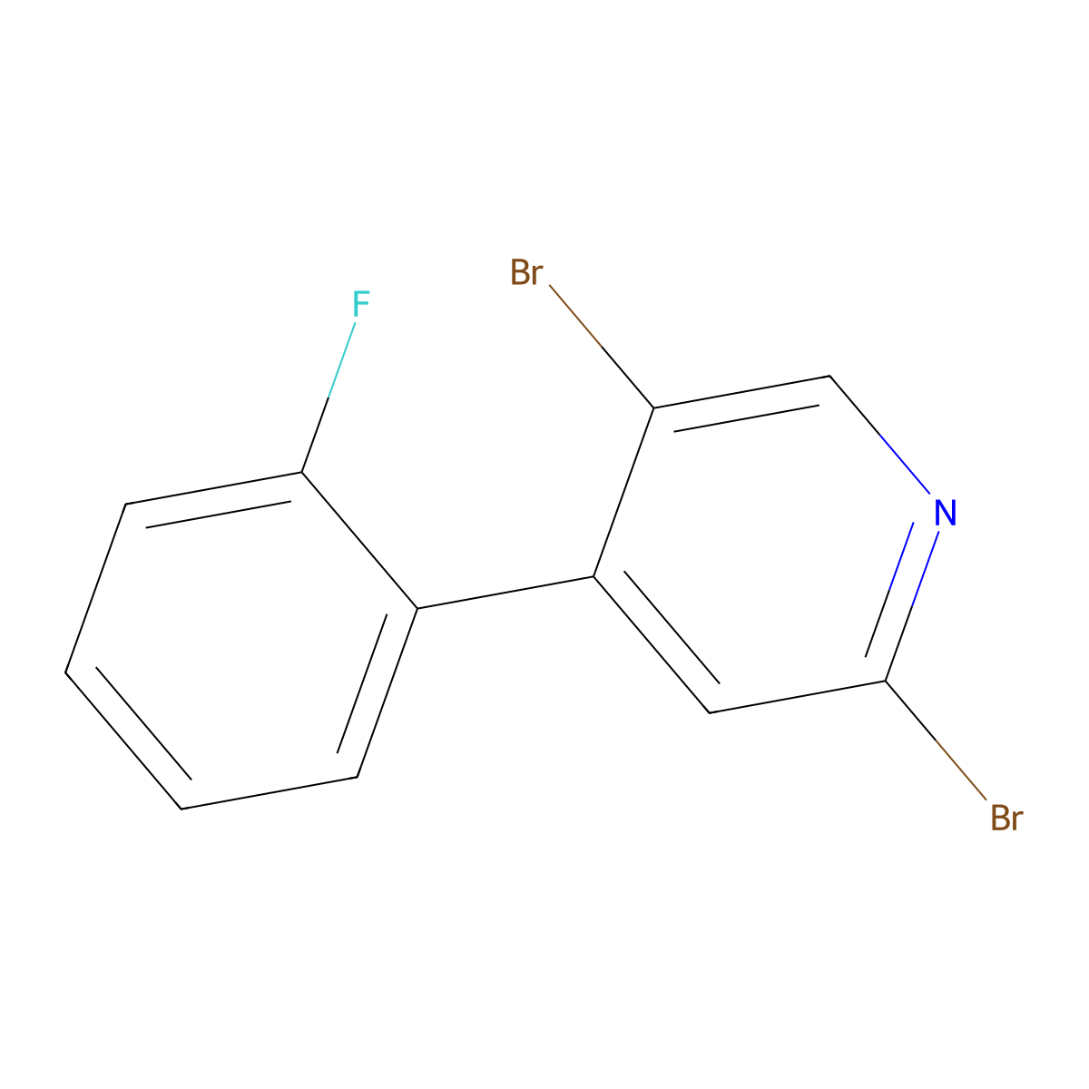 2,5-Dibromo-5-4-(2-fluorophenyl)pyridine molecular structure, CAS 1381936-94-2