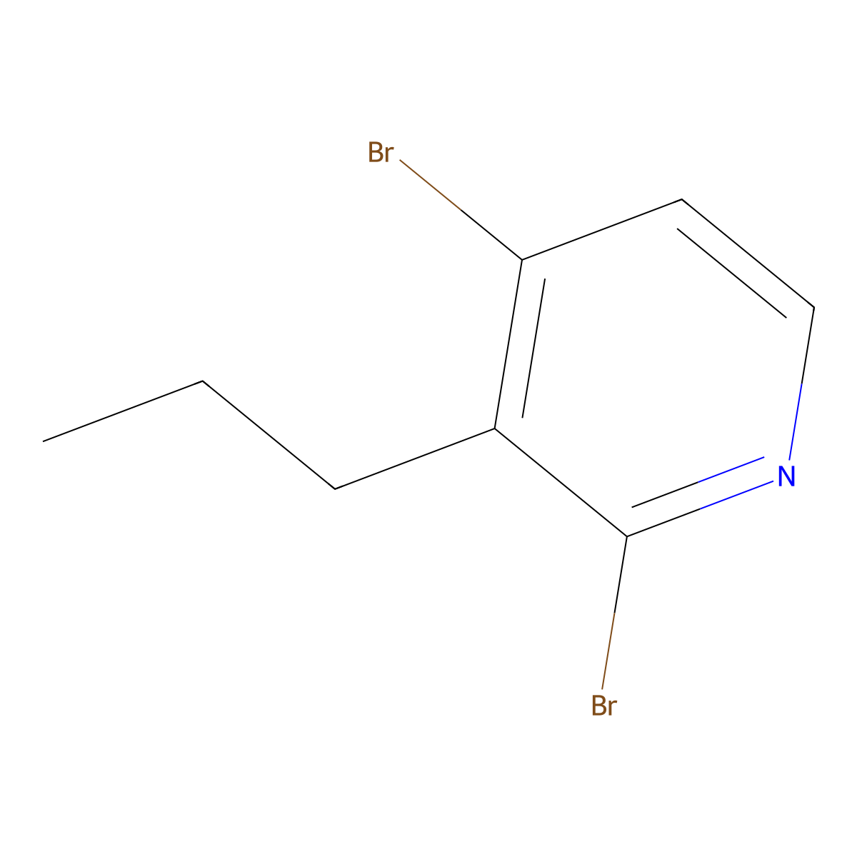 2,4-Dibromo-3-(n-propyl)pyridine molecular structure, CAS 1381936-95-3