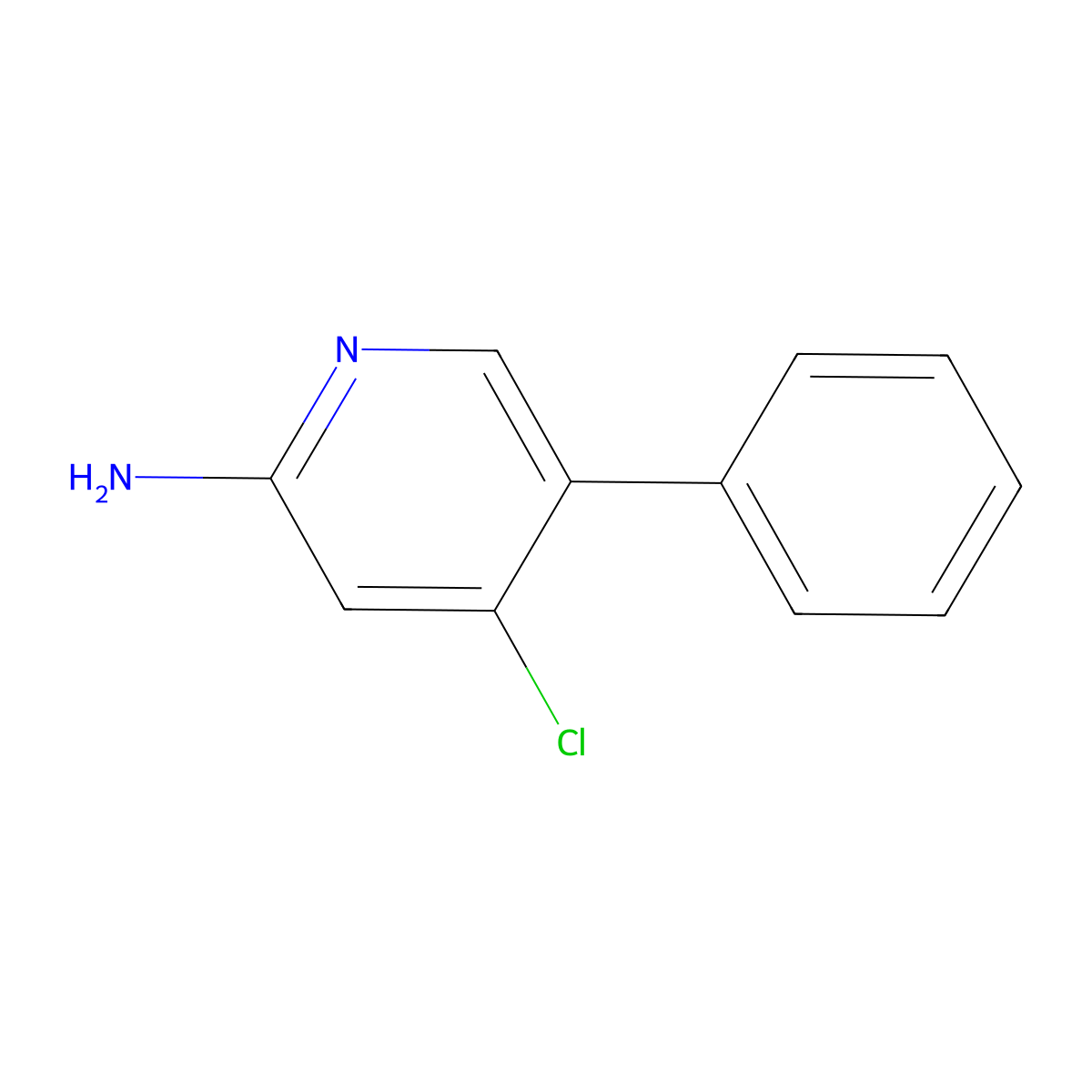 2-Amino-4-chloro-5-phenylpyridine molecular structure, CAS 1381936-96-4