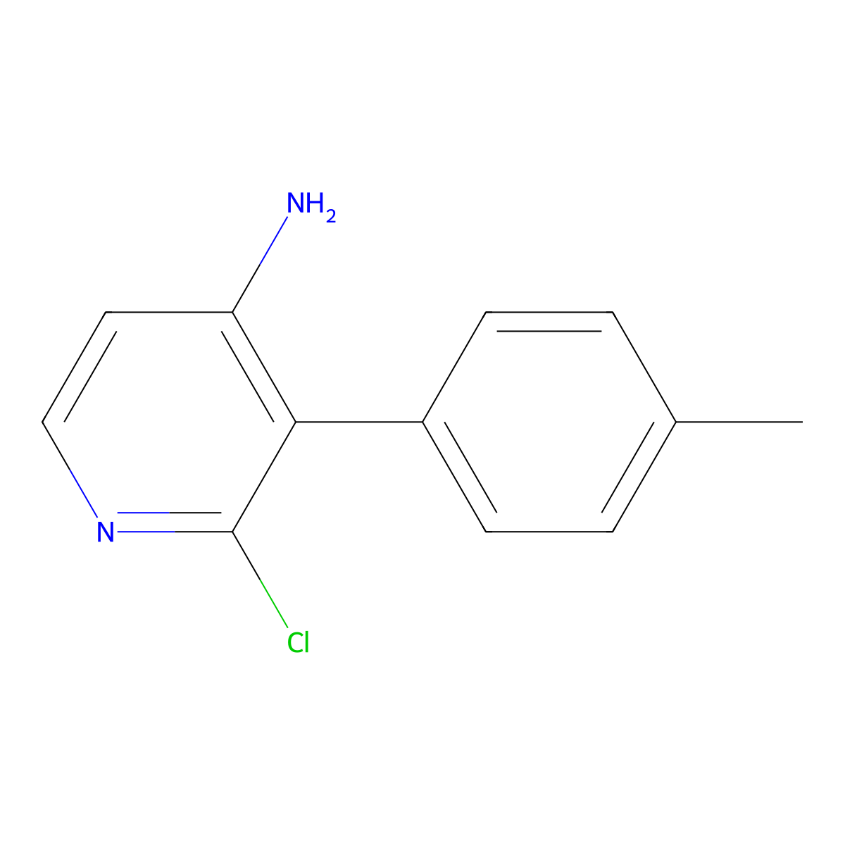 2-Chloro-4-amino-3-(4-tolyl)pyridine molecular structure, CAS 1381937-00-3