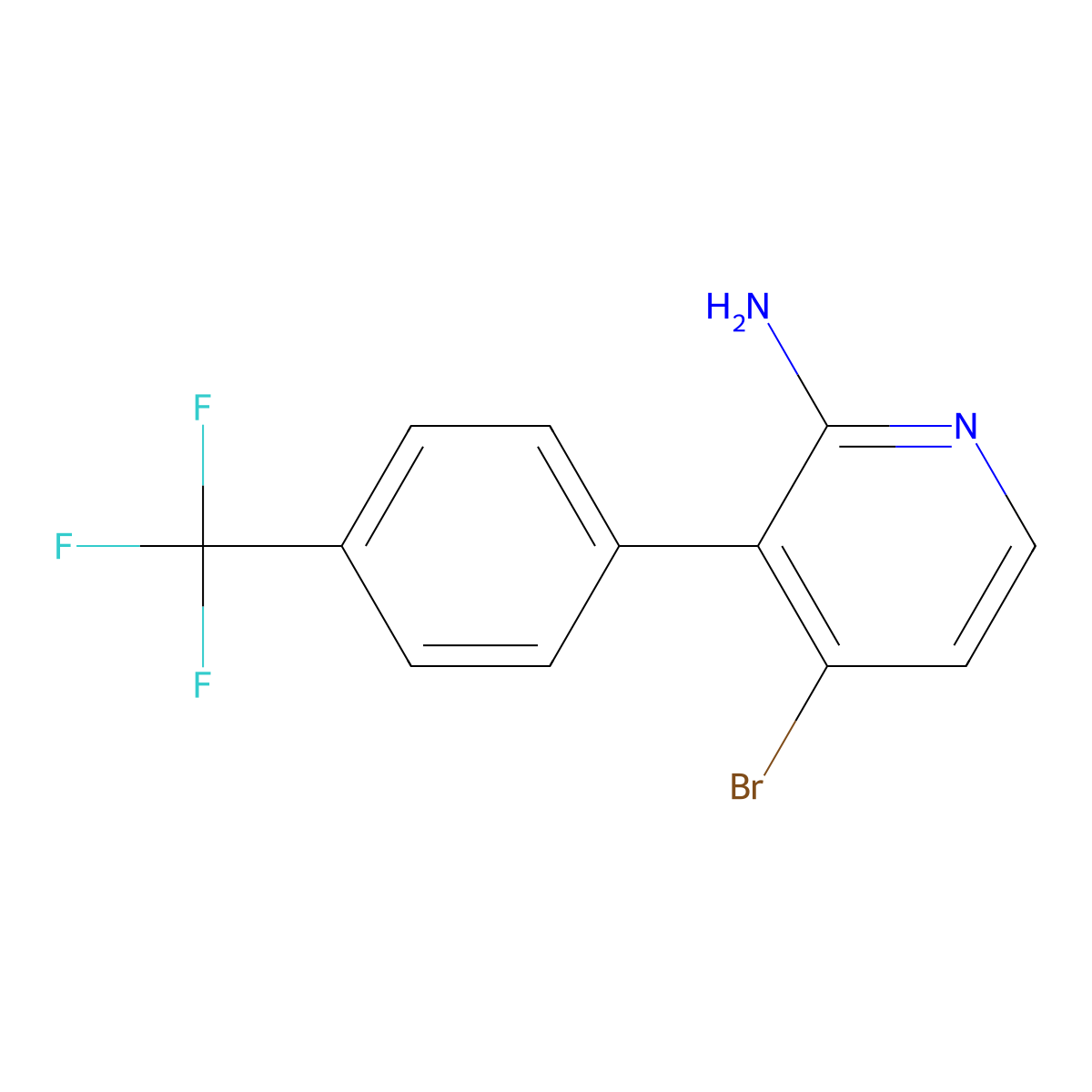 2-Amino-4-bromo-3-(4-trifluoromethylphenyl)pyridine molecular structure, CAS 1381937-01-4