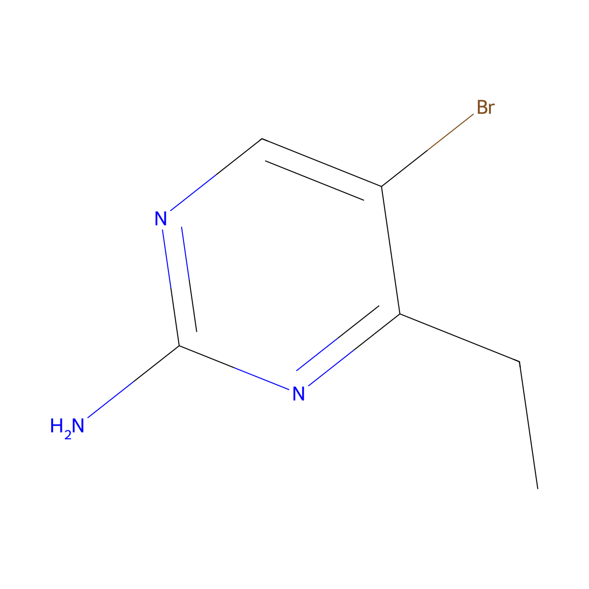 5-Bromo-4-ethylpyrimidin-2-amine molecular structure, CAS 1381937-04-7