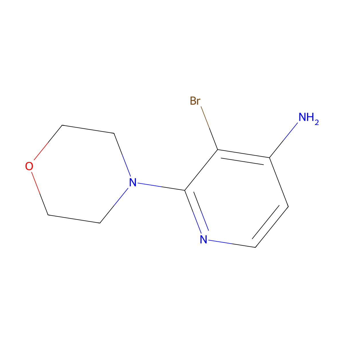 3-Bromo-2-(morpholin-4-YL)pyridin-4-amine molecular structure, CAS 1381937-06-9