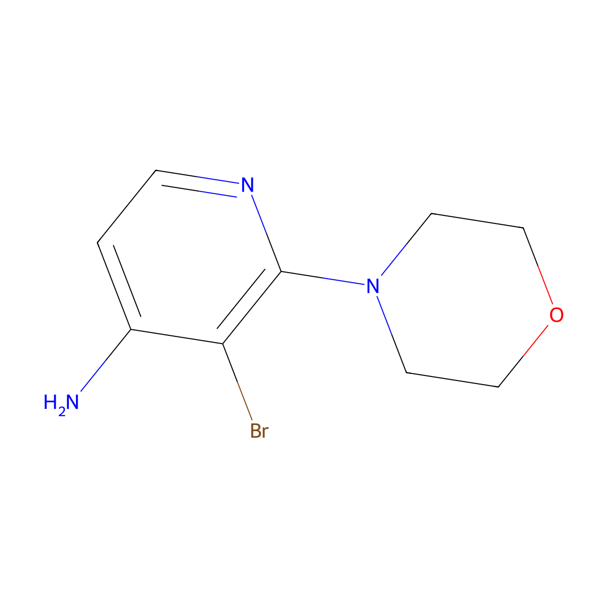 3-Bromo-2-(morpholin-4-YL)pyridin-4-amine molecular structure, CAS 1381937-06-9