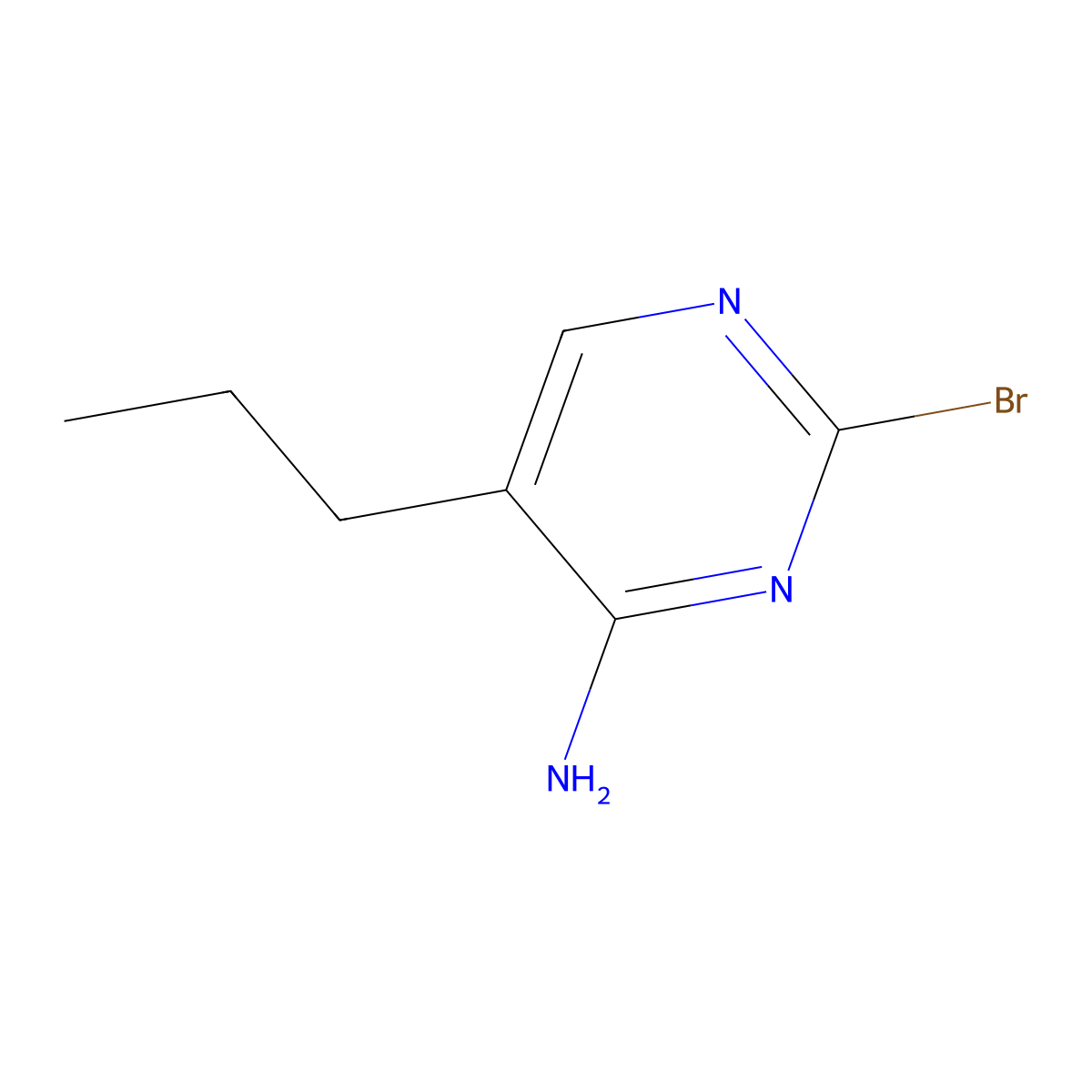 2-Bromo-4-amino-5-(n-propyl)pyrimidine molecular structure, CAS 1381937-10-5