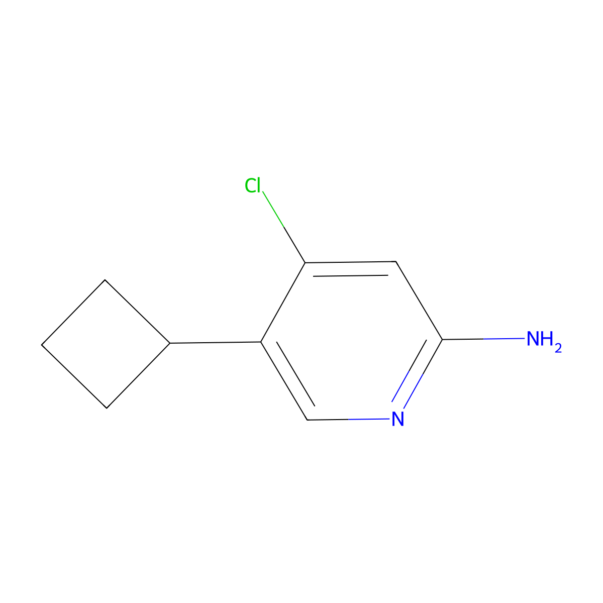 2-Amino-4-chloro-5-(cyclobutyl)pyridine molecular structure, CAS 1381937-32-1