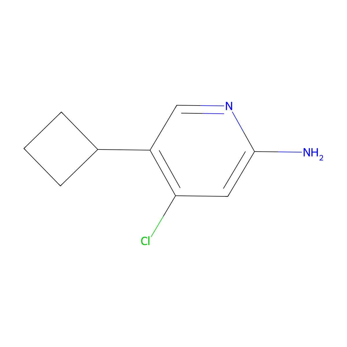 2-Amino-4-chloro-5-(cyclobutyl)pyridine molecular structure, CAS 1381937-32-1