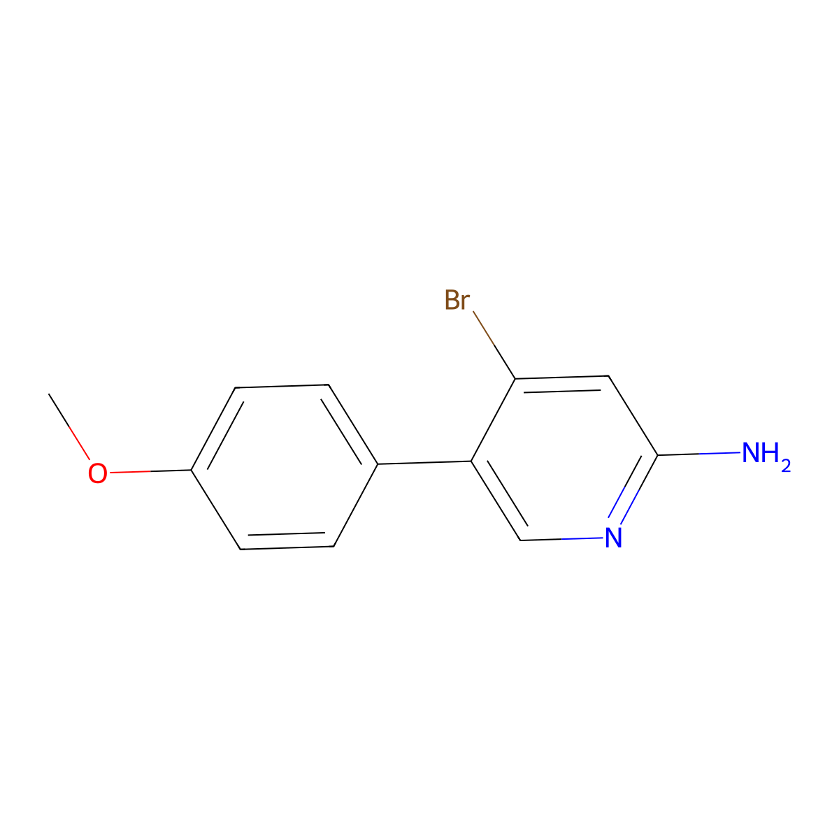 2-Amino-4-bromo-5-(4-methoxyphenyl)pyridine molecular structure, CAS 1381937-39-8