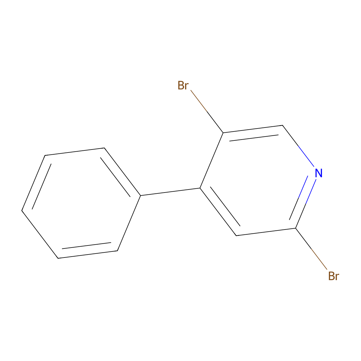 2,5-Dibromo-4-phenylpyridine molecular structure, CAS 1381937-40-1