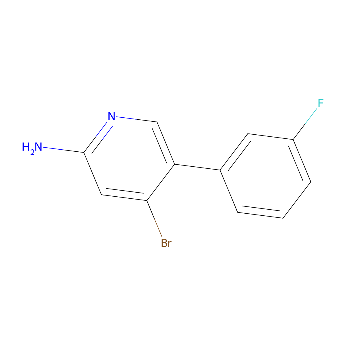 2-Amino-4-bromo-5-(3-fluorophenyl)pyridine molecular structure, CAS 1381937-43-4