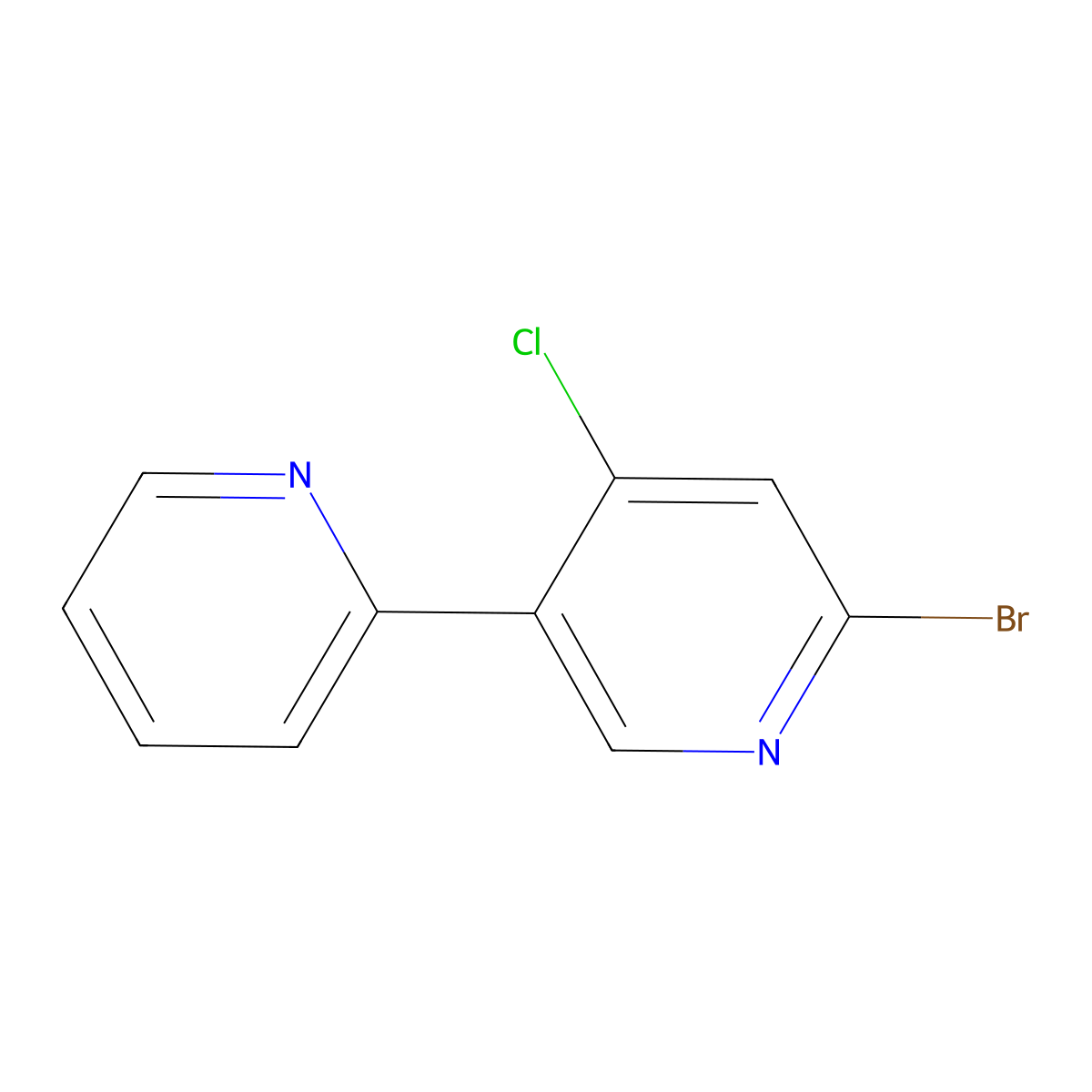 2-Bromo-4-chloro-5-(2-pyridyl)pyridine molecular structure, CAS 1381937-44-5
