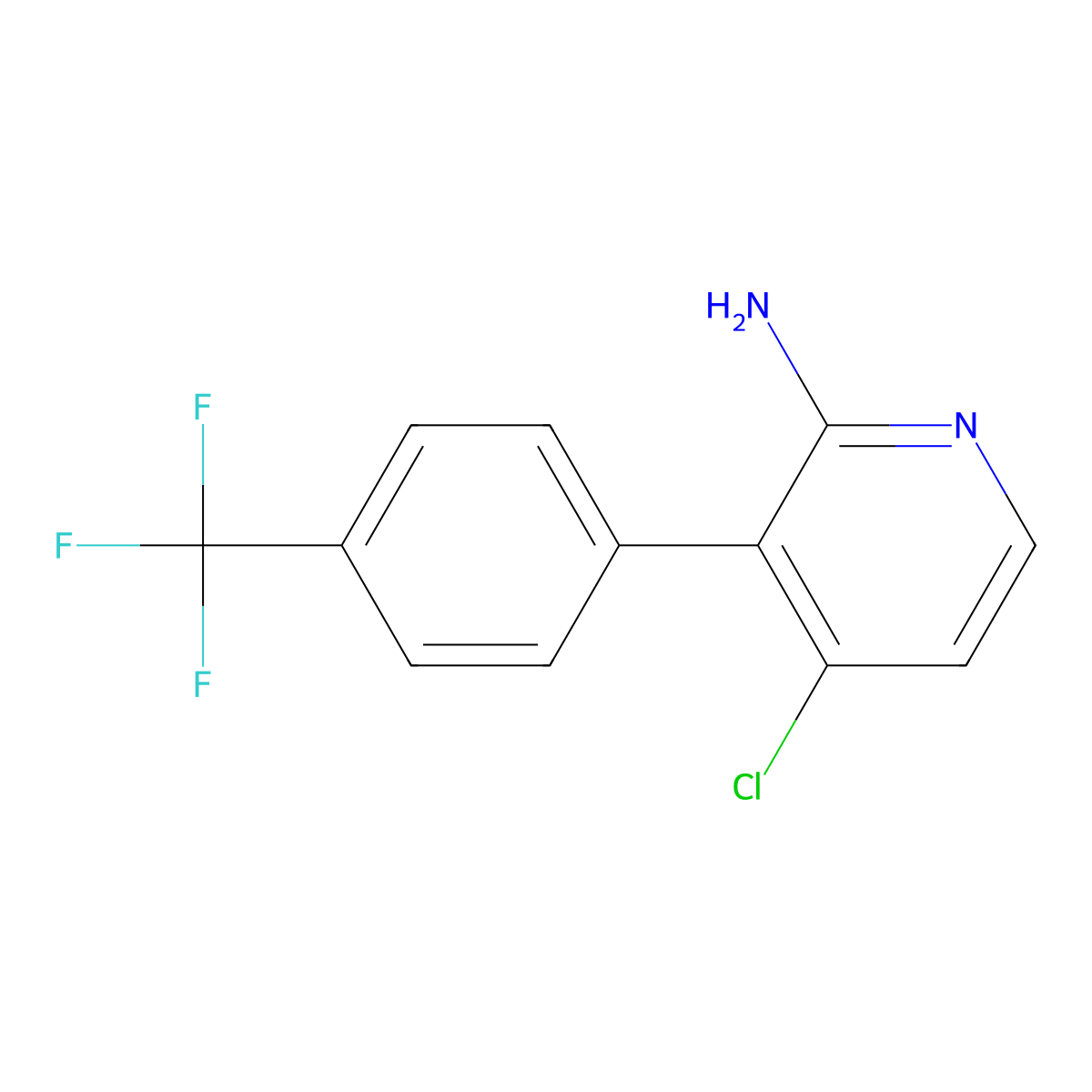 2-Amino-4-chloro-3-(4-trifluoromethylphenyl)pyridine molecular structure, CAS 1381937-46-7