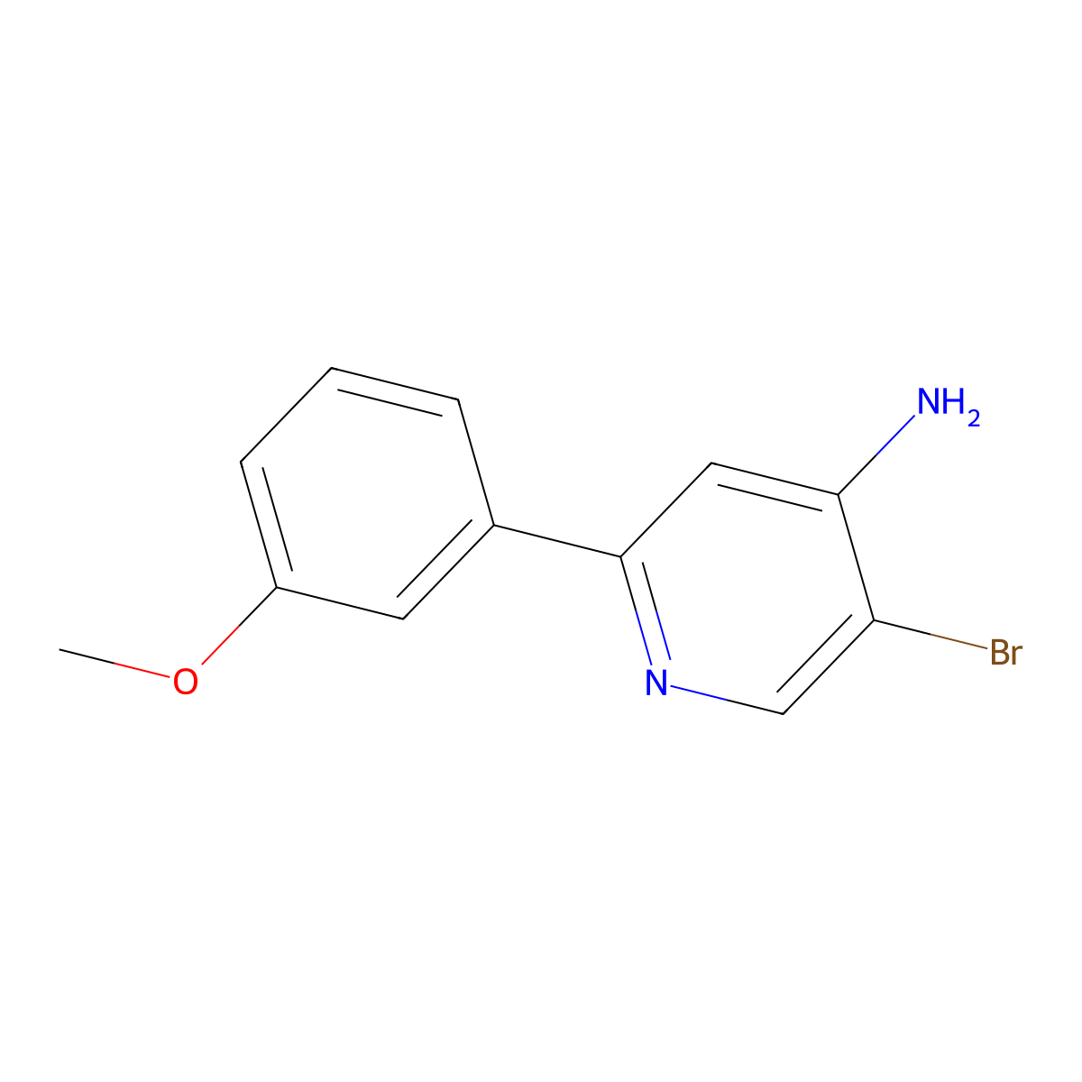 4-Amino-3-bromo-6-(3-methoxyphenyl)pyridine molecular structure, CAS 1381937-48-9