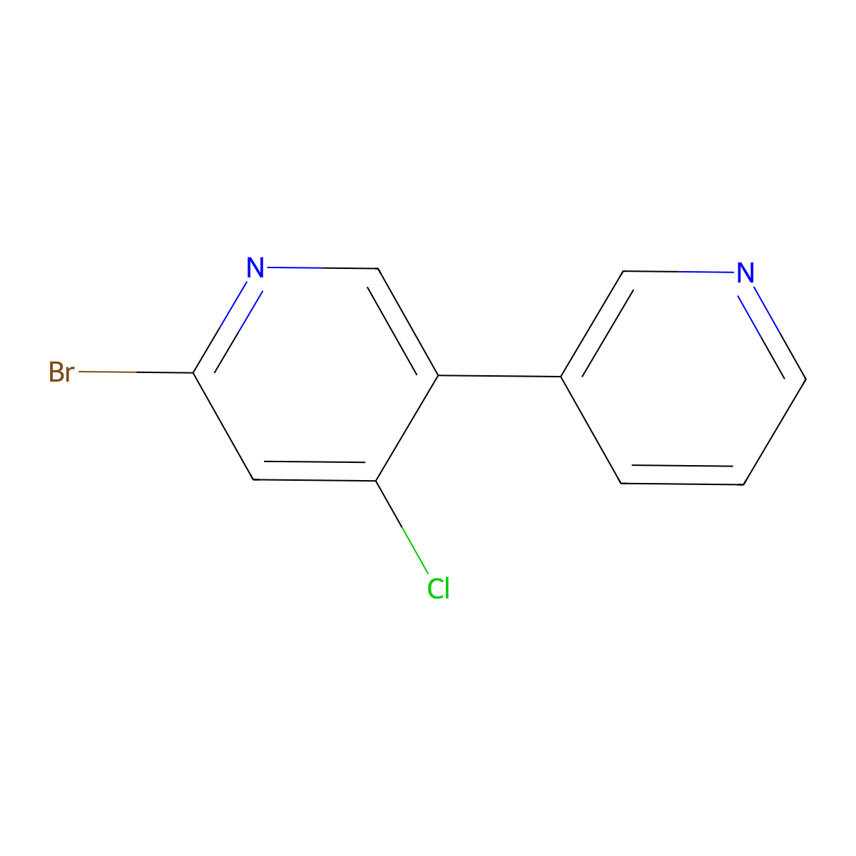 2-Bromo-4-chloro-5-(3-pyridyl)pyridine molecular structure, CAS 1381937-49-0