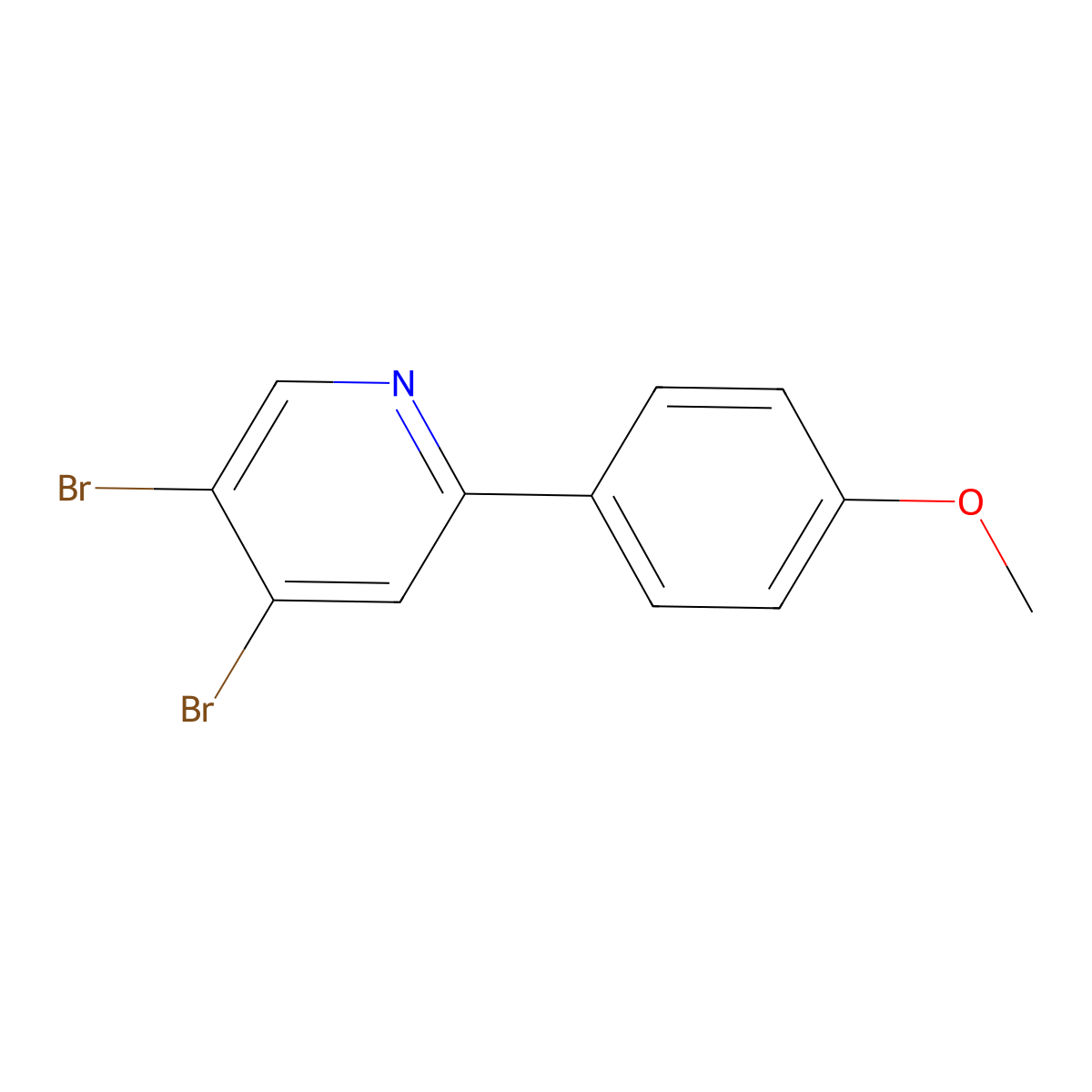 3,4-Dibromo-6-(4-methoxyphenyl)pyridine molecular structure, CAS 1381937-53-6