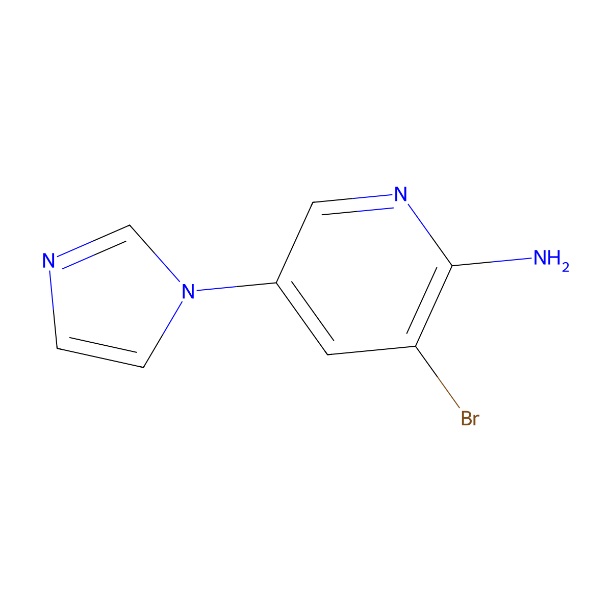 2-Amino-3-bromo-5-(imidazol-1-yl)pyridine molecular structure, CAS 1381937-54-7