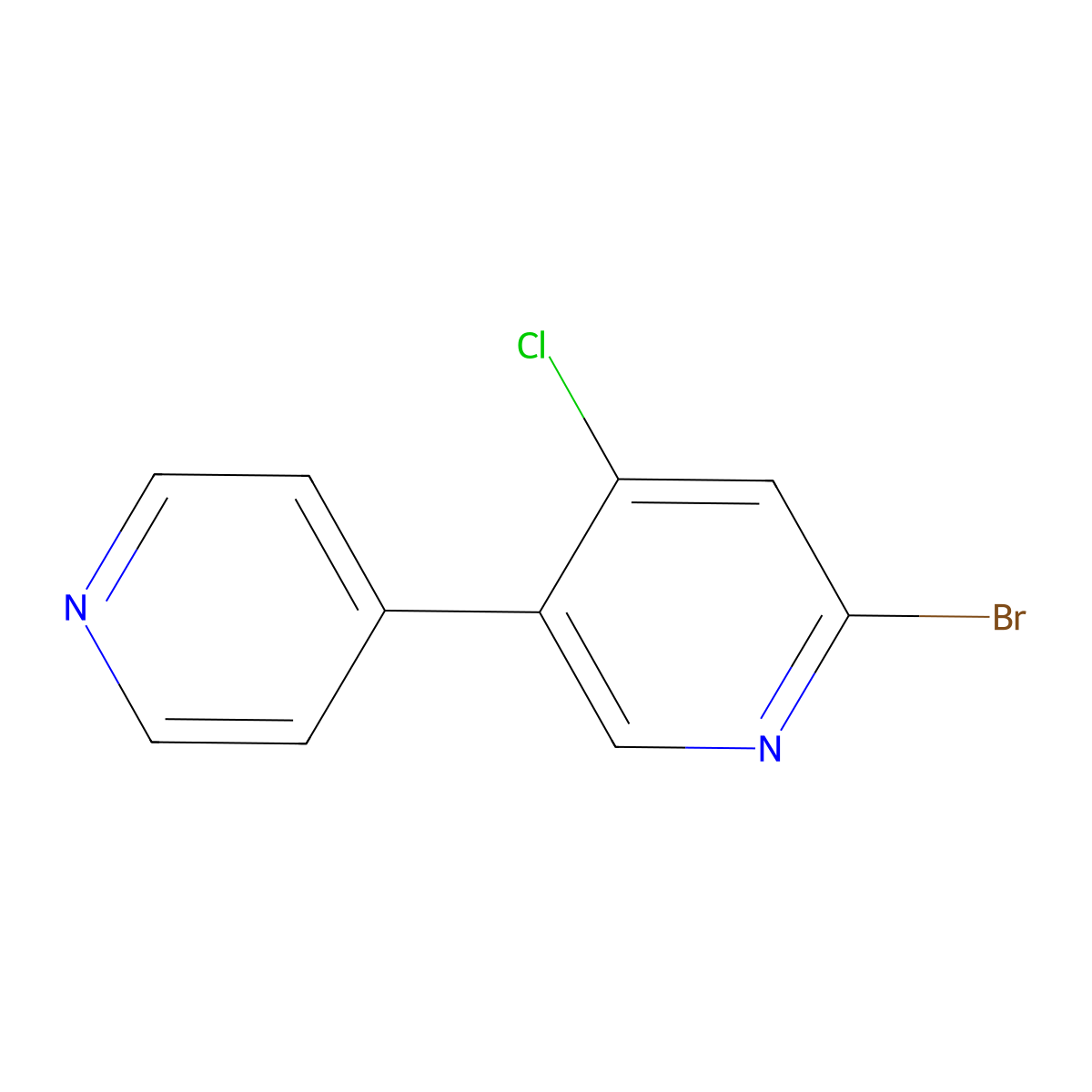 2-Bromo-4-chloro-5-(4-pyridyl)pyridine molecular structure, CAS 1381937-56-9