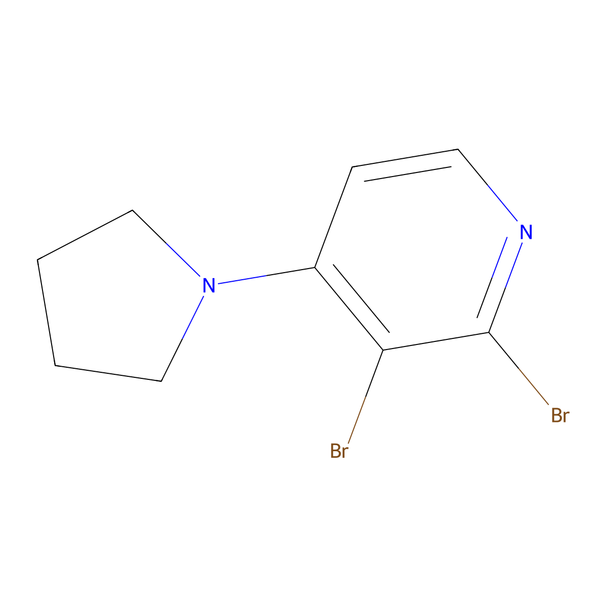 2,3-Dibromo-4-(pyrrolidino)pyridine molecular structure, CAS 1381937-57-0