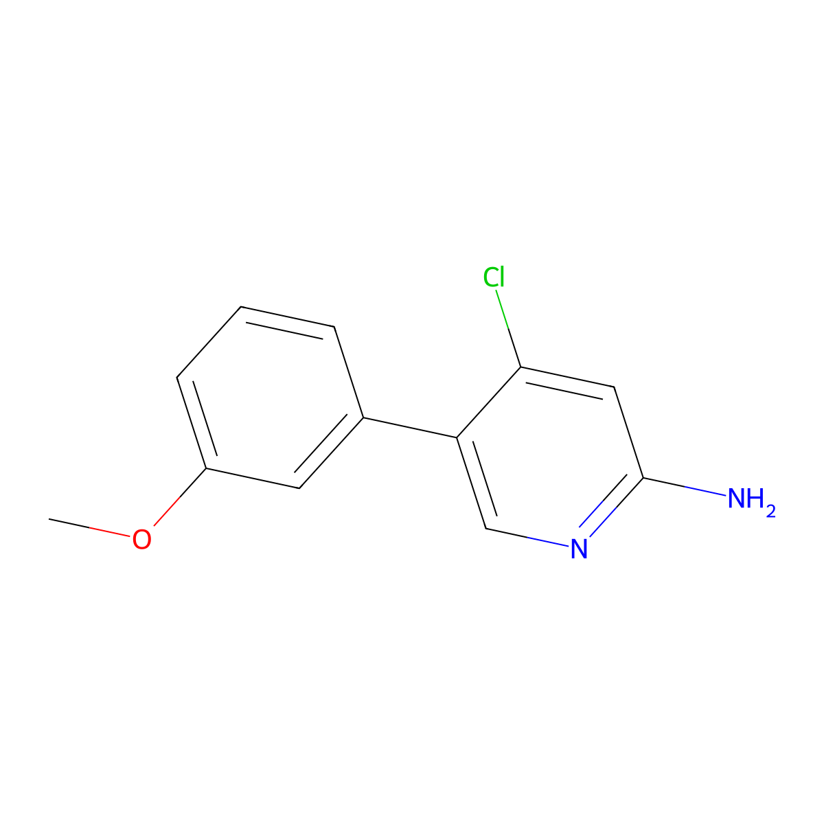 2-Amino-4-chloro-5-(3-methoxyphenyl)pyridine molecular structure, CAS 1381937-59-2