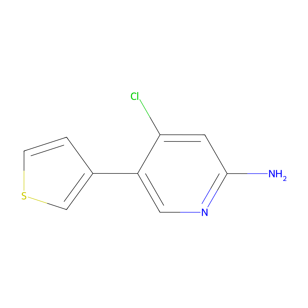 2-Amino-4-chloro-5-(3-thienyl)pyridine molecular structure, CAS 1381937-61-6