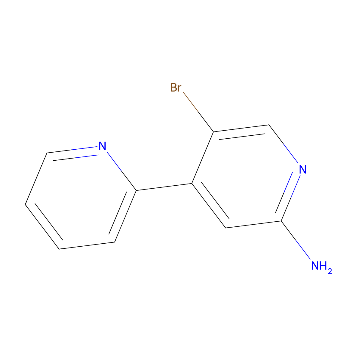 5-Bromo-4-(pyridin-2-yl)pyridin-2-amine molecular structure, CAS 1381937-63-8
