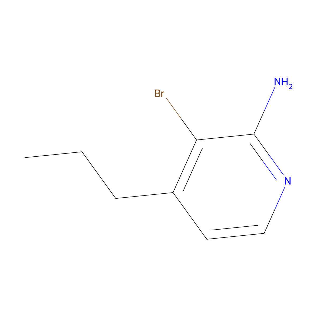 2-Amino-3-bromo-4-(n-propyl)pyridine molecular structure, CAS 1381937-68-3