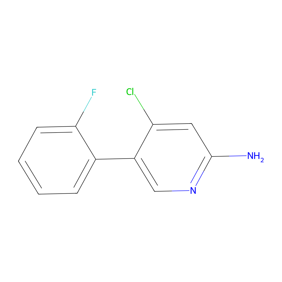 2-Amino-4-chloro-5-(2-fluorophenyl)pyridine molecular structure, CAS 1381937-69-4