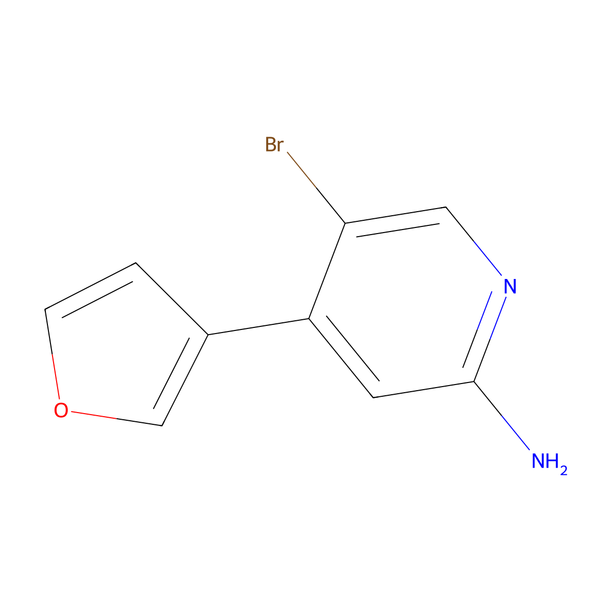 5-Bromo-2-amino-4-(3-furyl)pyridine molecular structure, CAS 1381937-71-8