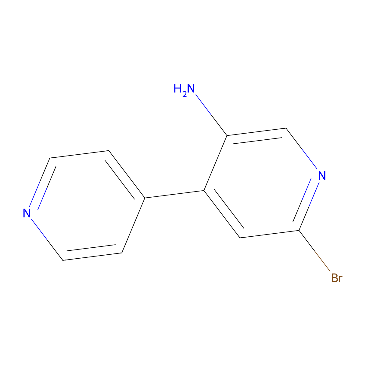 2-Bromo-5-amino-4-(4-pyridyl)pyridine molecular structure, CAS 1381937-72-9
