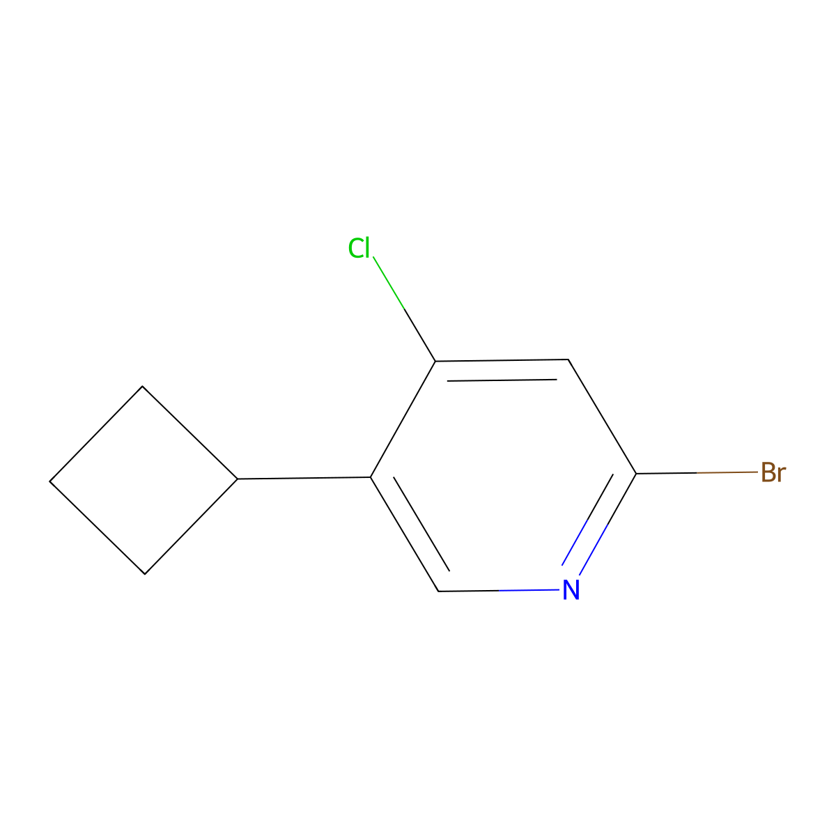 2-Bromo-4-chloro-5-cyclobutylpyridine molecular structure, CAS 1381937-73-0