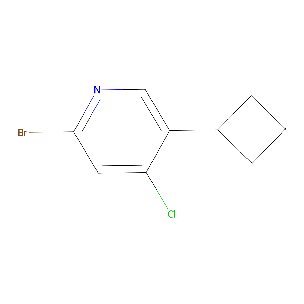 2-Bromo-4-chloro-5-cyclobutylpyridine molecular structure, CAS 1381937-73-0