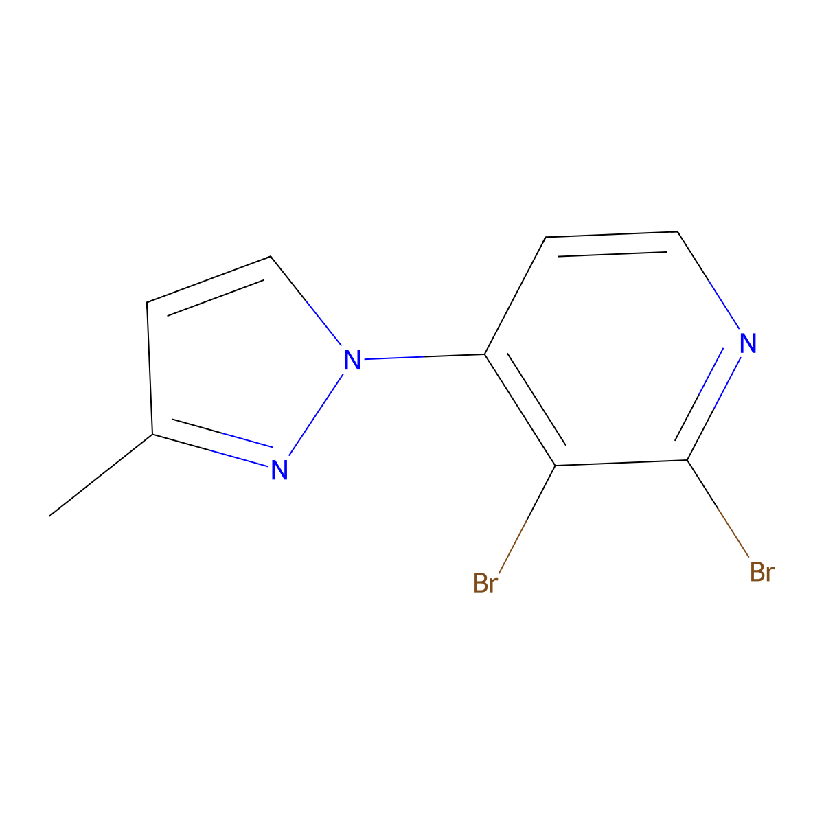 2,3-Dibromo-4-(3-methyl-1H-pyrazol-1-yl)pyridine molecular structure, CAS 1381937-81-0