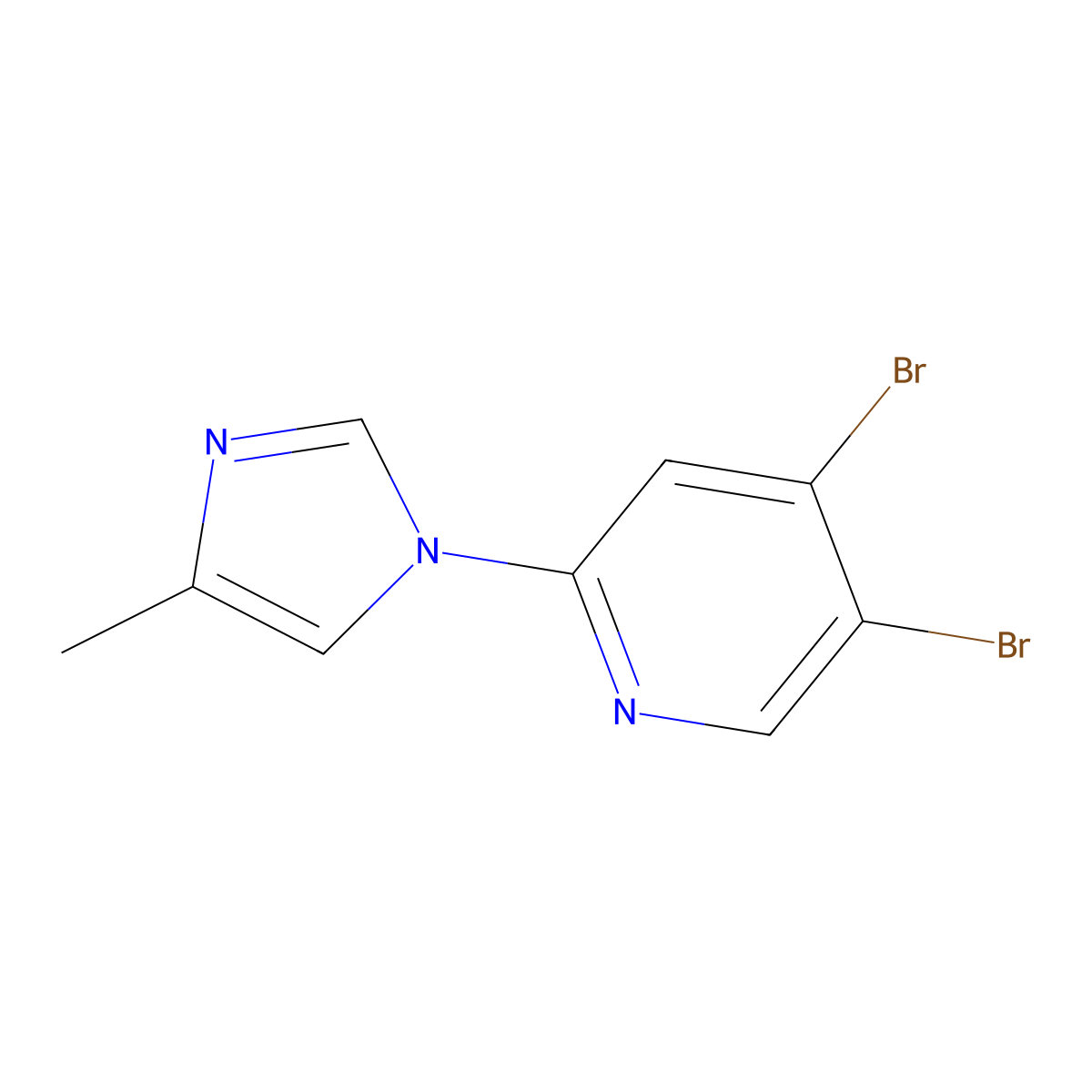 3,4-Dibromo-6-(4-methylimidazol-1-yl)pyridine molecular structure, CAS 1381937-82-1