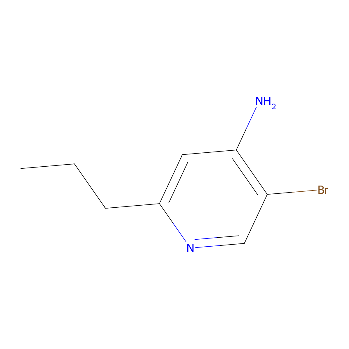 5-Bromo-2-propylpyridin-4-amine molecular structure, CAS 1381937-85-4