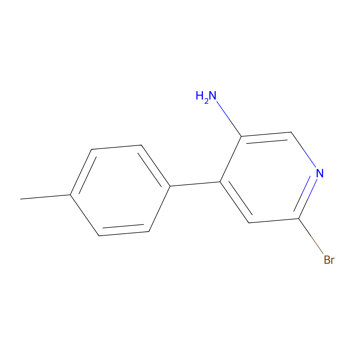 2-Bromo-5-amino-4-(4-tolyl)pyridine molecular structure, CAS 1381937-87-6