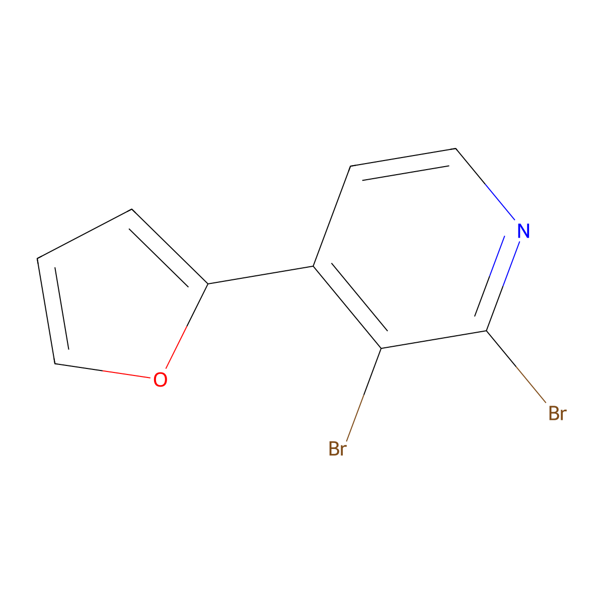 2,3-Dibromo-4-(2-furyl)pyridine molecular structure, CAS 1381937-88-7
