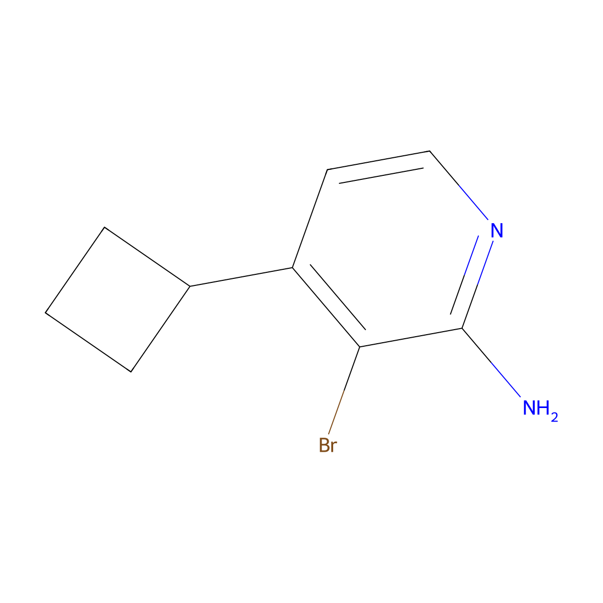 2-Amino-3-bromo-4-(cyclobutyl)pyridine molecular structure, CAS 1381937-90-1