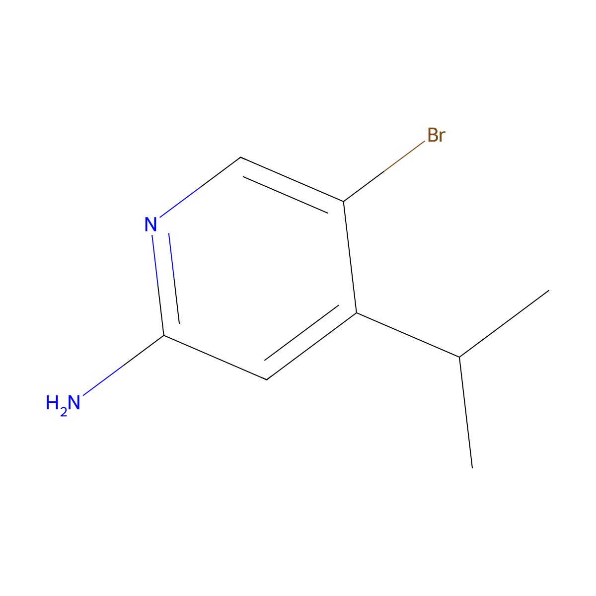 5-Bromo-2-amino-4-(iso-propyl)pyridine molecular structure, CAS 1381937-92-3