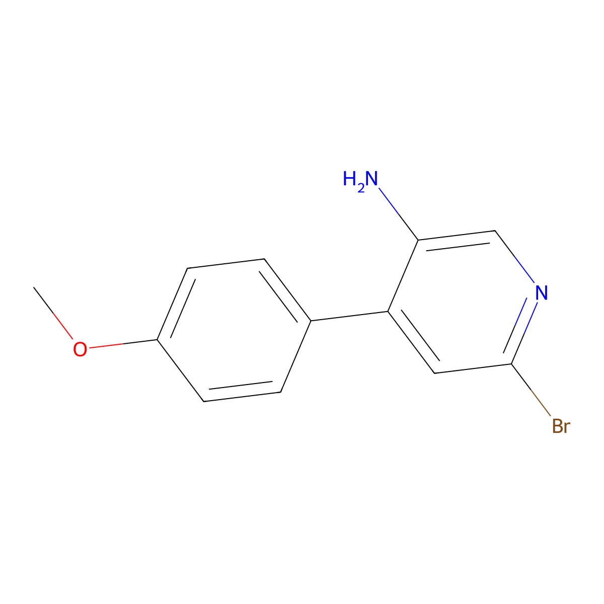 2-Bromo-5-amino-4-(4-methoxyphenyl)pyridine molecular structure, CAS 1381937-94-5