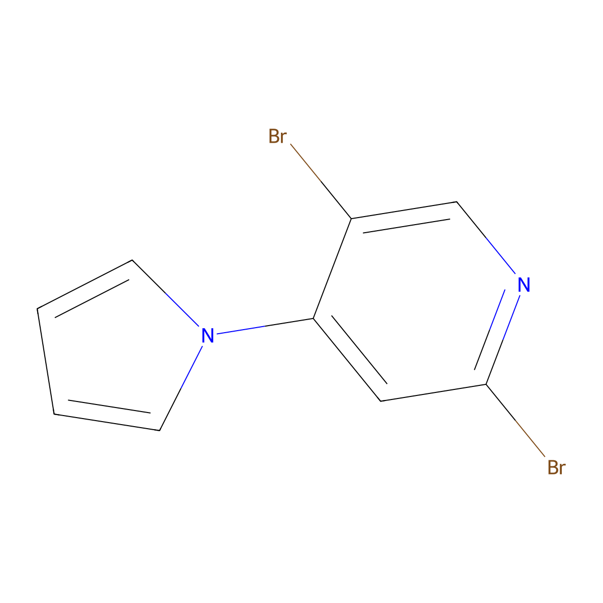 2,5-Dibromo-4-(1H-pyrrol-1-yl)pyridine molecular structure, CAS 1381937-95-6