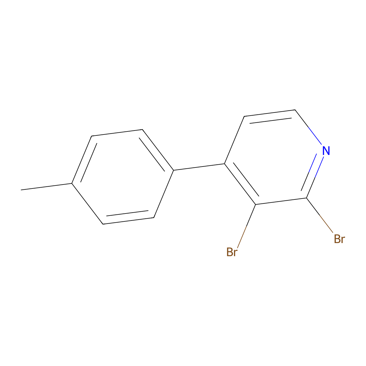 2,3-Dibromo-4-(4-tolyl)pyridine molecular structure, CAS 1381937-96-7