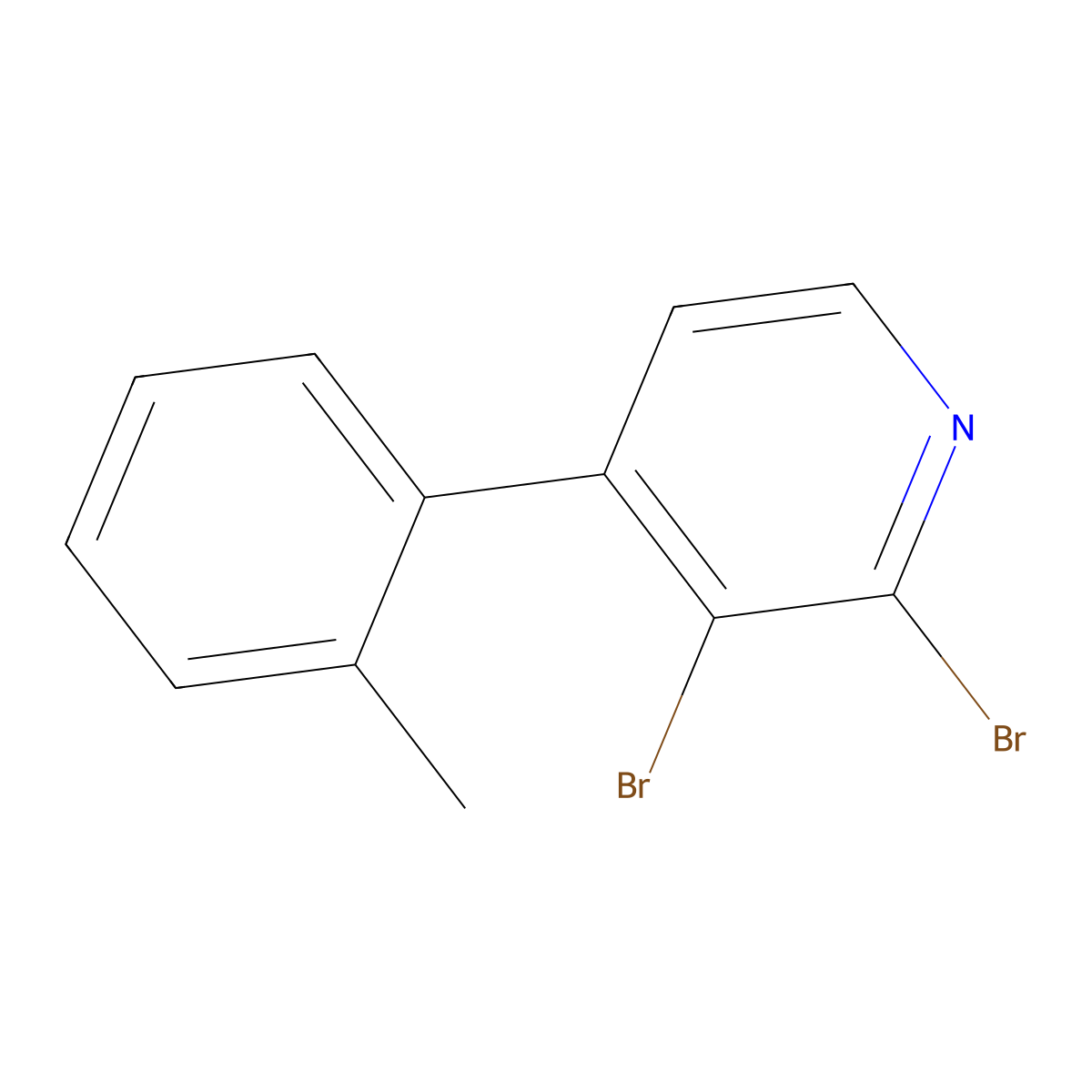 2,3-Dibromo-4-(2-tolyl)pyridine molecular structure, CAS 1381937-98-9