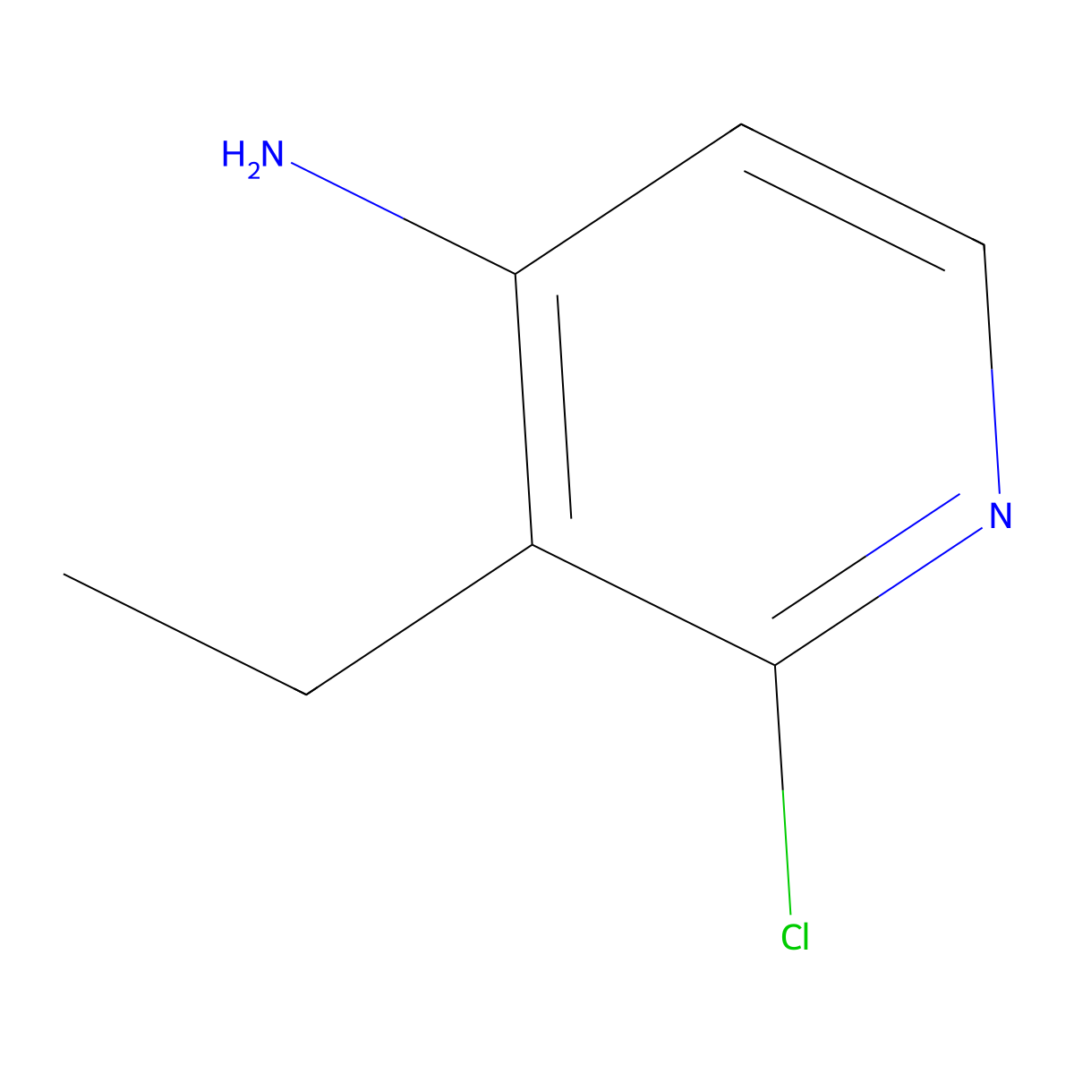 2-Chloro-4-amino-3-ethylpyridine molecular structure, CAS 1381938-01-7