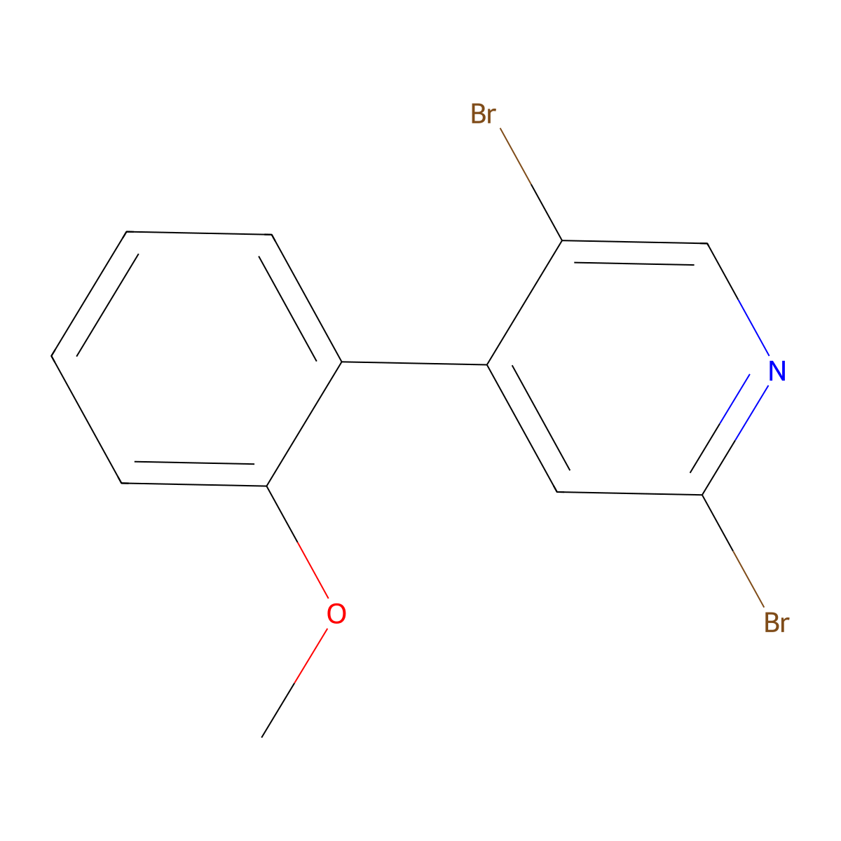 2,5-Dibromo-4-(2-methoxyphenyl)pyridine molecular structure, CAS 1381938-03-9