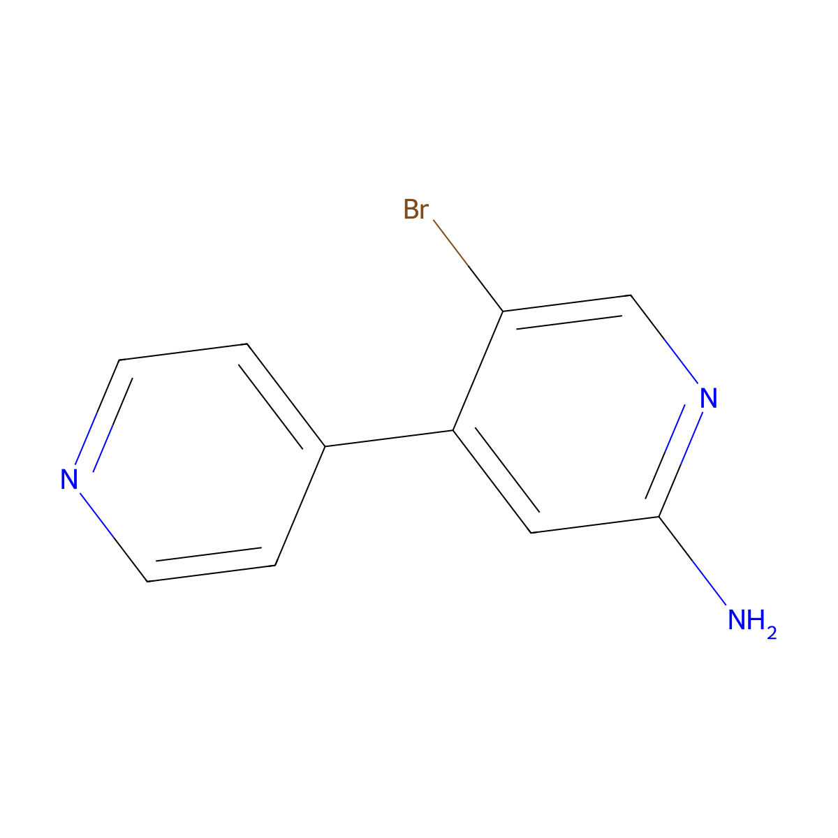 5-Bromo-2-amino-4-(4-pyridyl)pyridine molecular structure, CAS 1381938-04-0